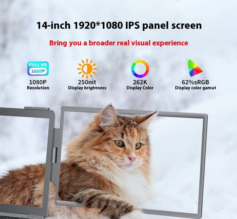 14-Inch Dual-Screen Portable Laptop Monitor