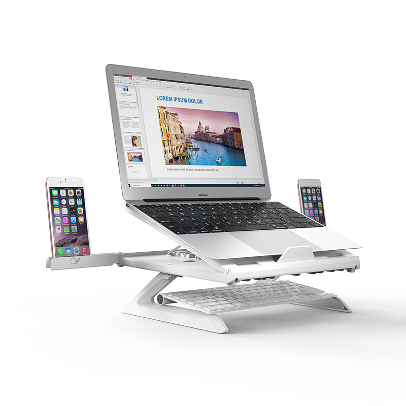 Adjustable Folding Aluminum Laptop Stand – 3-in-1 Multifunctional Riser