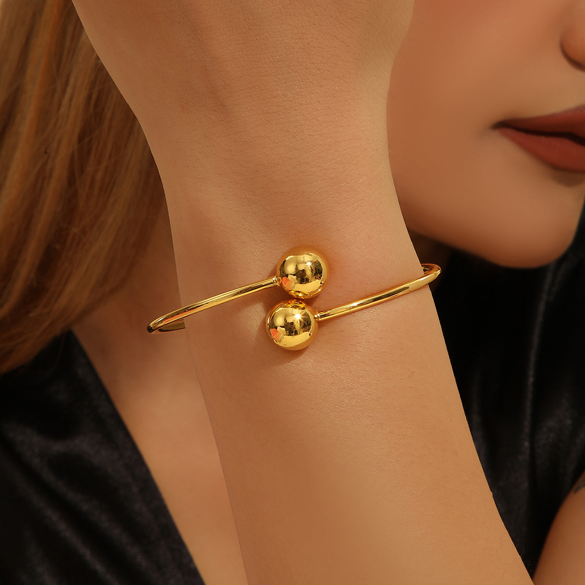 Opening Bracelet Copper Plated 18k Gold
