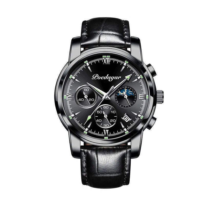 Multifunctional Men's Watch, Luminous Waterproof Quartz Wrist Watch
