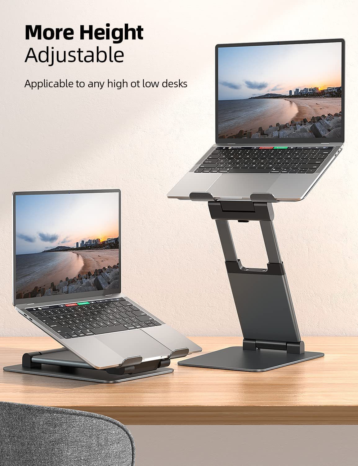 Adjustable Aluminum Laptop Stand – 360° Rotating Base