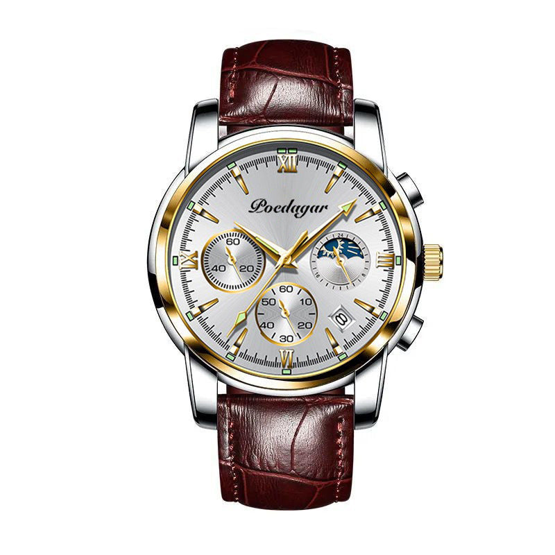 Multifunctional Men's Watch, Luminous Waterproof Quartz Wrist Watch