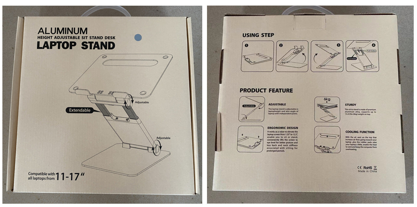 Adjustable Aluminum Laptop Stand – 360° Rotating Base