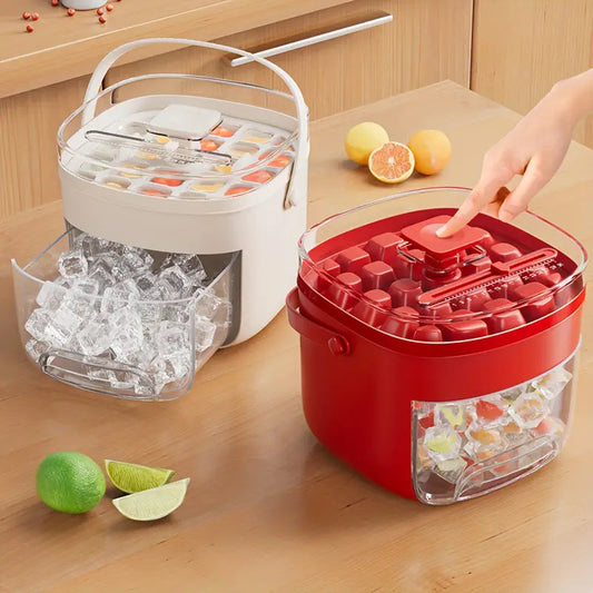 Press-Type Ice Tray with Bucket