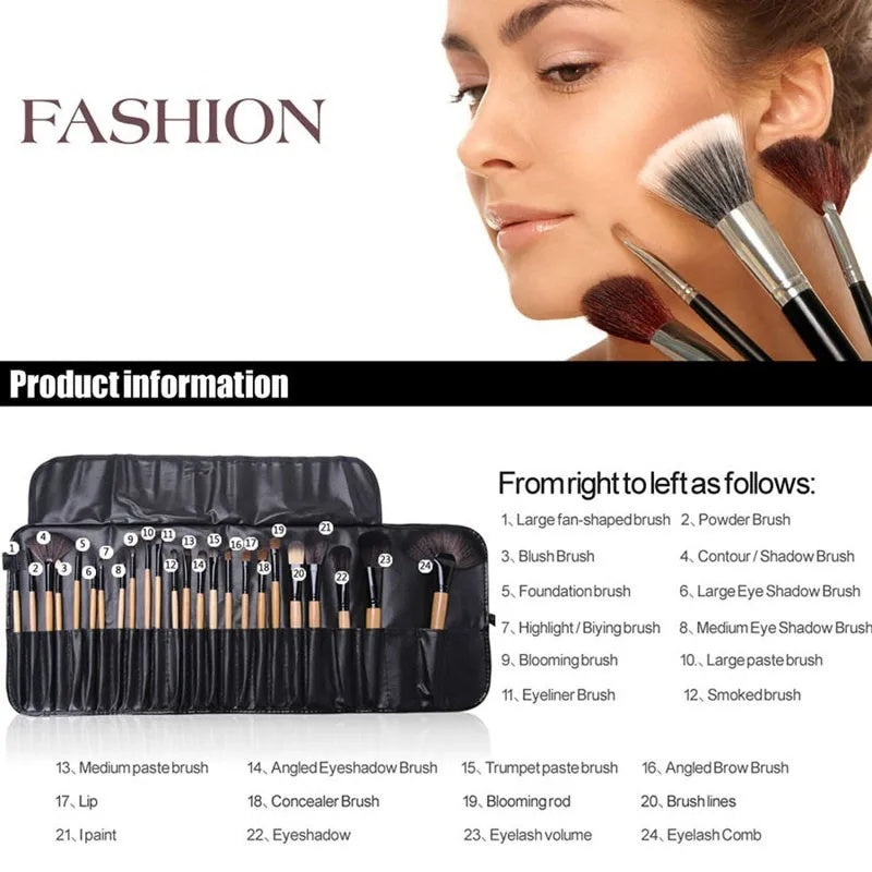 Professional Makeup Brushes- Set 24 Pcs