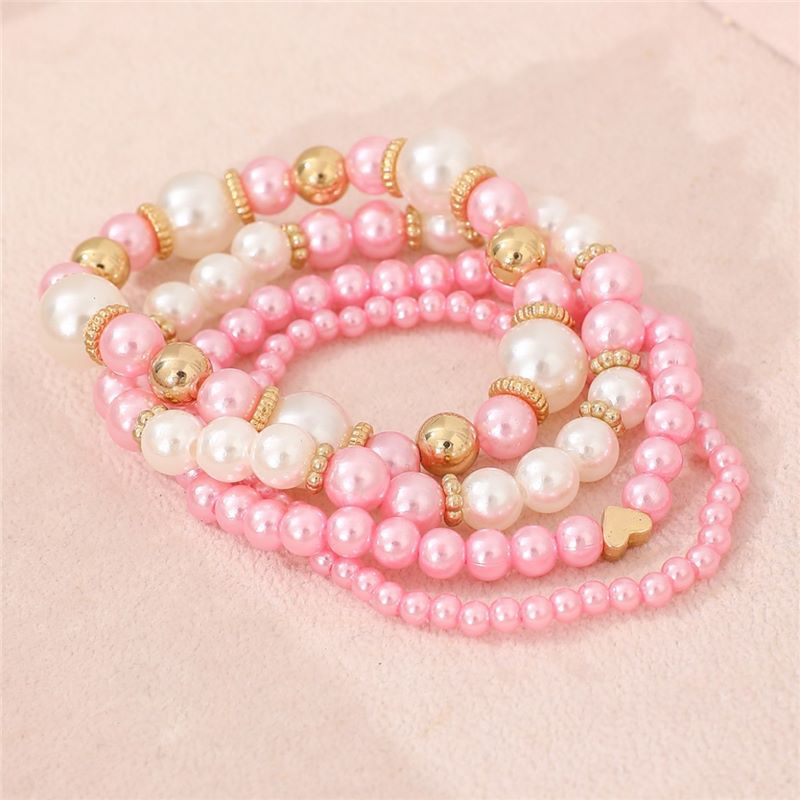4-Piece Faux Pearl Bracelet Set
