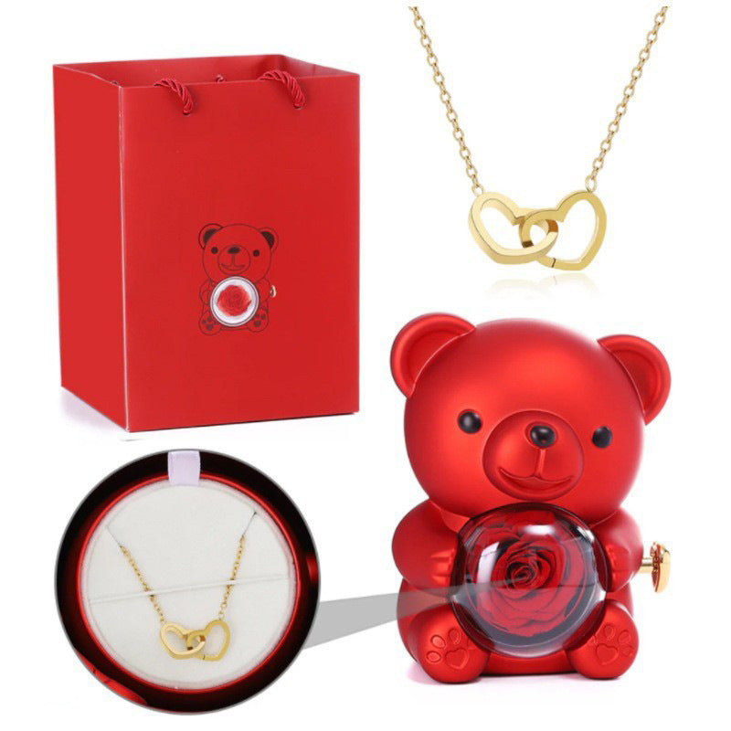 Double Heart Necklace Gift Set