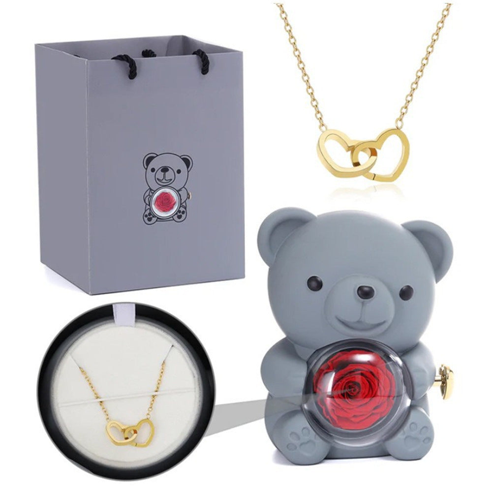 Double Heart Necklace Gift Set