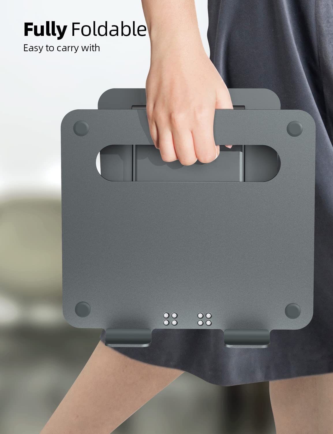 Adjustable Aluminum Laptop Stand – 360° Rotating Base