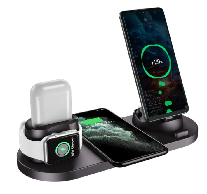 Wireless Charger for IPhone, 6 In 1 Charging Dock Station