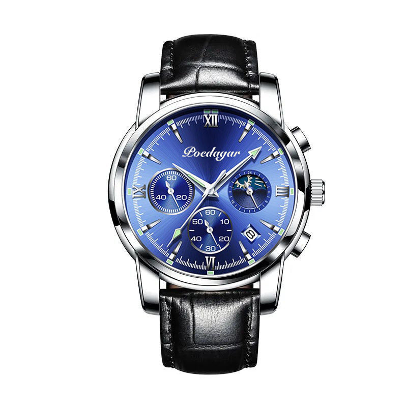 Multifunctional Men's Watch, Luminous Waterproof Quartz Wrist Watch