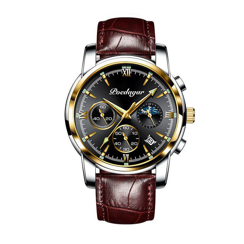 Multifunctional Men's Watch, Luminous Waterproof Quartz Wrist Watch