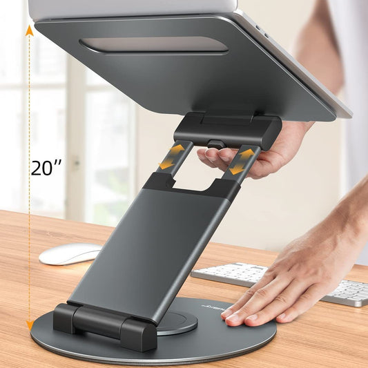 Adjustable Aluminum Laptop Stand – 360° Rotating Base