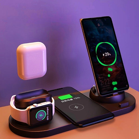 Wireless Charger for IPhone, 6 In 1 Charging Dock Station